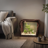 Rustic Live Edge Aquarium Frame For Bedroom And Living Room