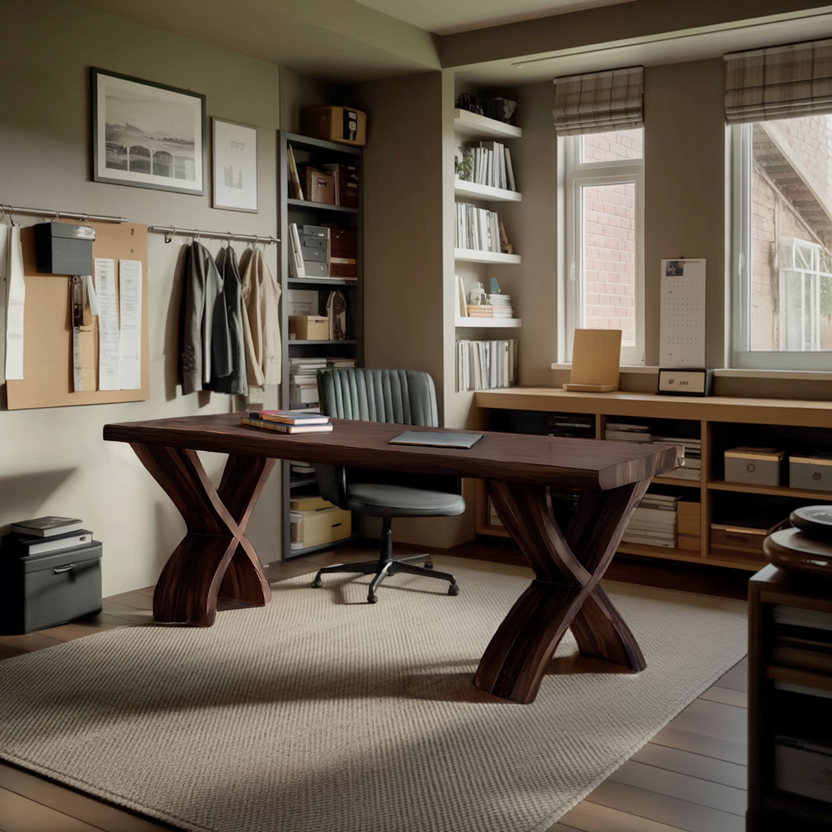 Mid Century Solid Wood Desk For Small Room Home Office