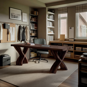Mid Century Solid Wood Desk For Small Room Home Office