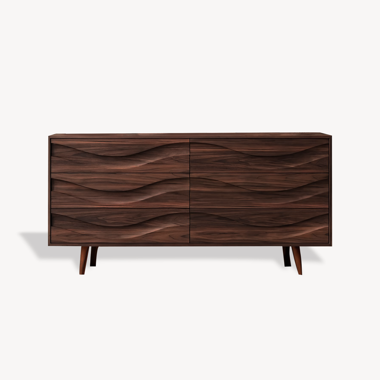 Modern Carved Wave Front Sideboard For Entryway Living Room