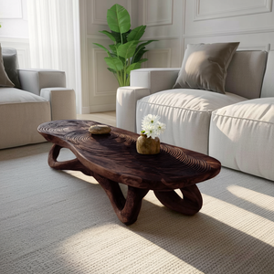 Modern Solid Wood Live Edge Coffee Table For Living Room