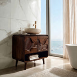 Coastal Wooden Bathroom Vanity For Bathroom