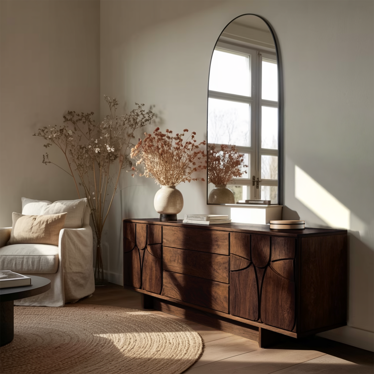 Modern Carved Sideboard For Living Room Or Dining