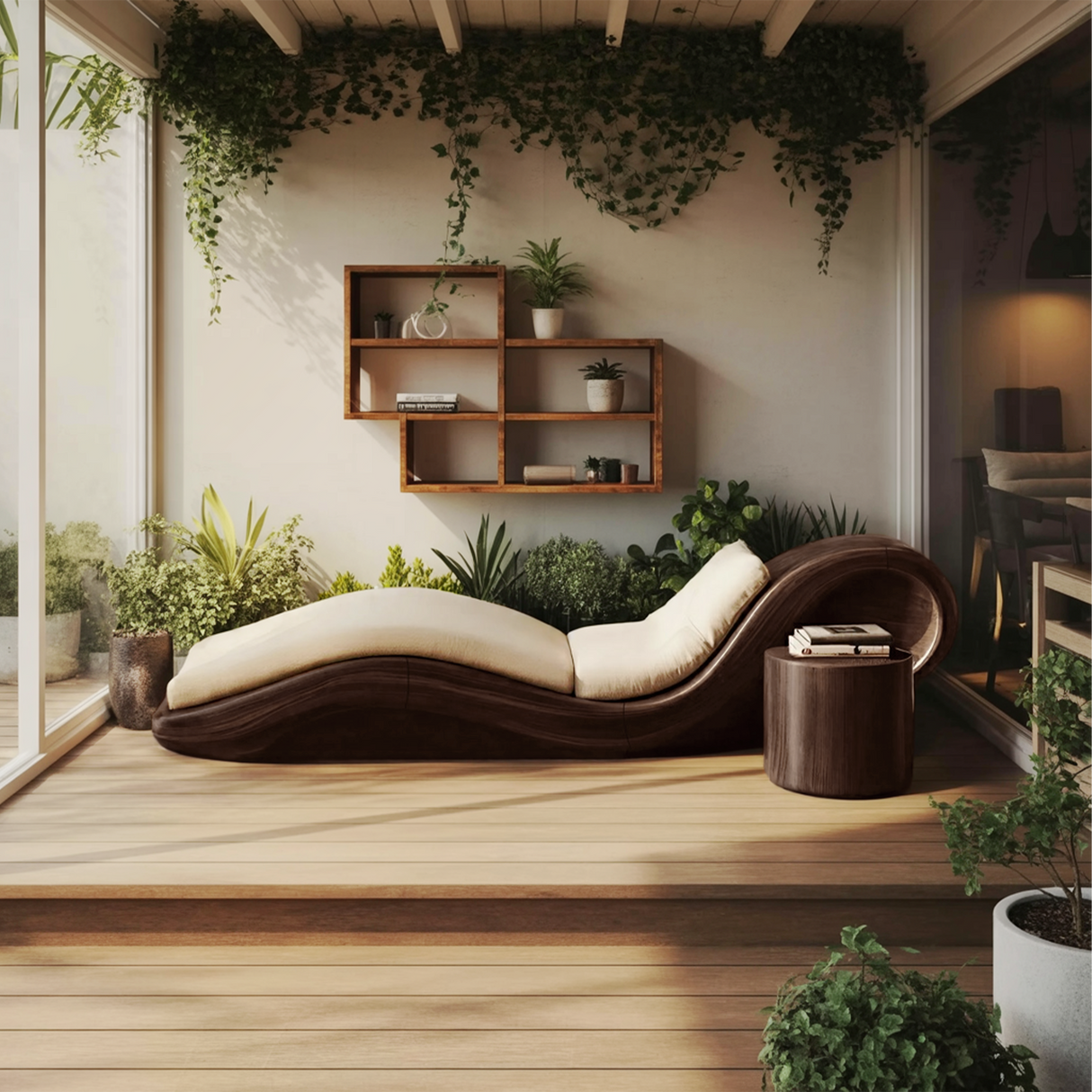 Mid Century Wooden Daybed For Patio Furniture Outdoor Design