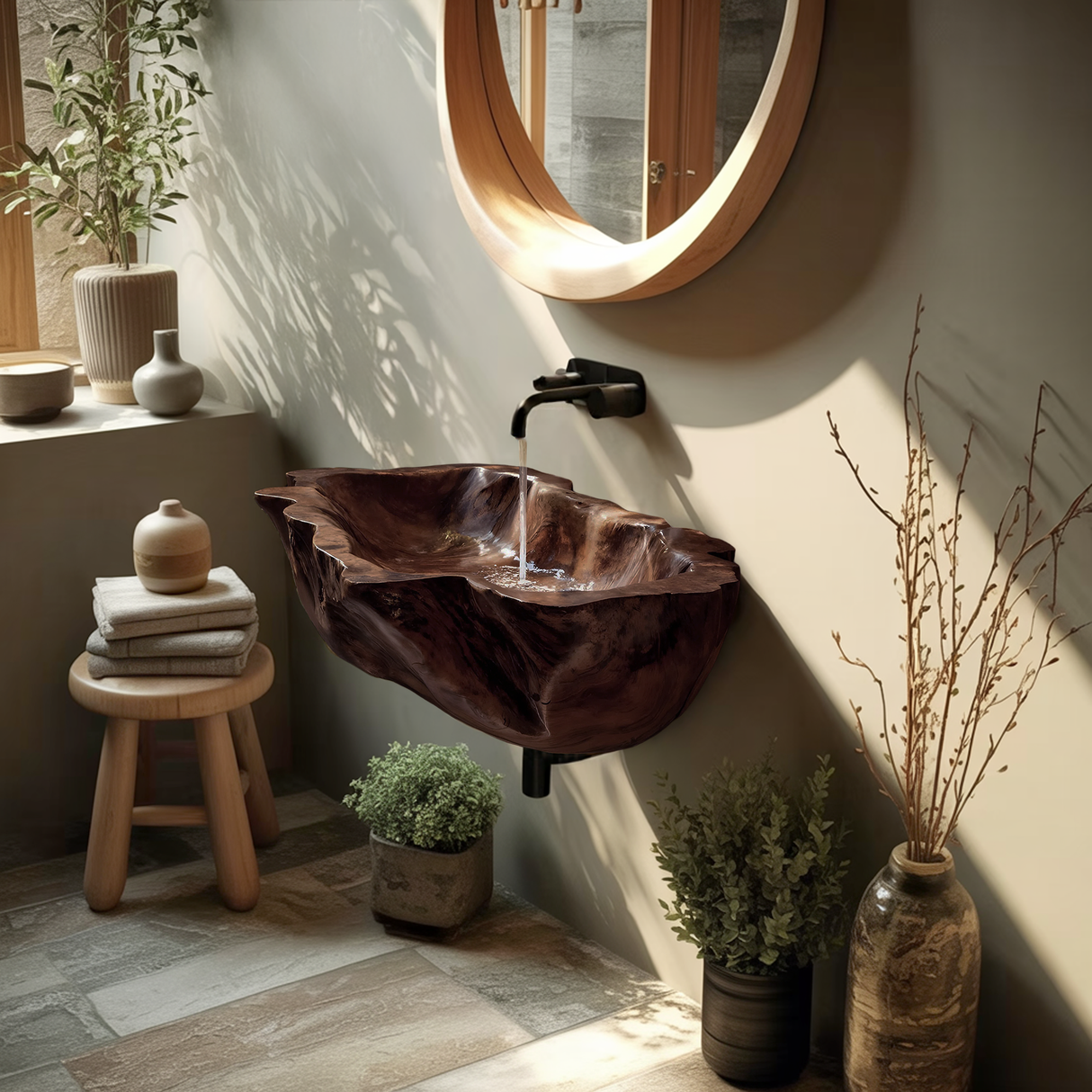Farmhouse Solid Wood Wash Basin For Cozy Bedroom Furniture Design