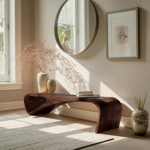 Statement Bench With Smooth Curved Form For Modern Home