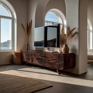 Handcrafted TV Stand With Stylish Storage For Living Room