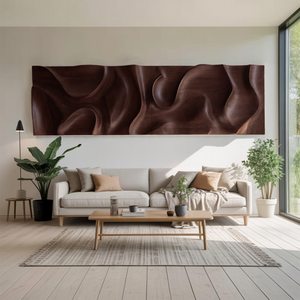 Minimalist Wall Art With 3D Carved For Living Room
