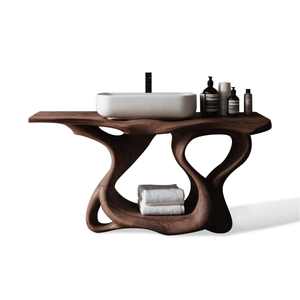 Rustic Solid Wood Vanity For Bathroom Furniture Decor