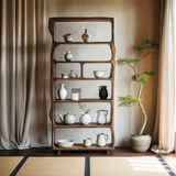 Mid Century Wooden Open Shelf For Living Room Furniture Decor