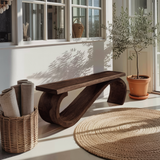Modern Sculptural Bench For Entryway Or Living Room Decor