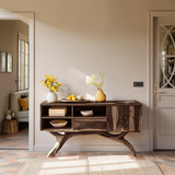Mid Century Live Edge Entryway Table For Bedroom Decor Inspiration
