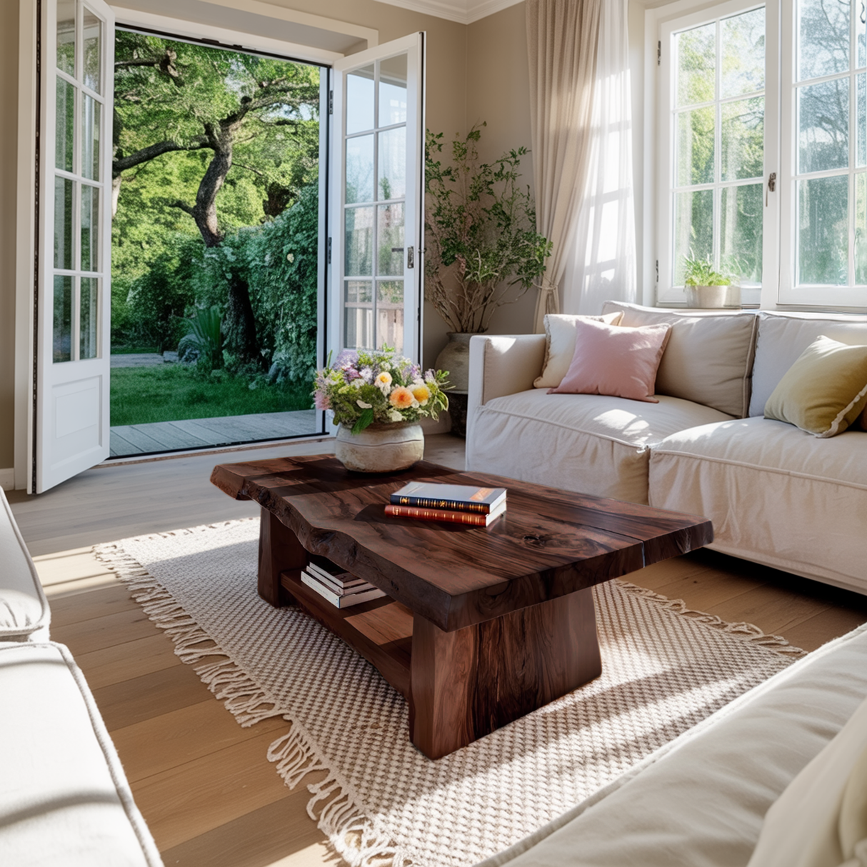 Modern Low Coffee Table With Storage Space For Home