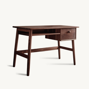 Minimalist Wooden Desk With Drawer And Keyboard Shelf For Home Office