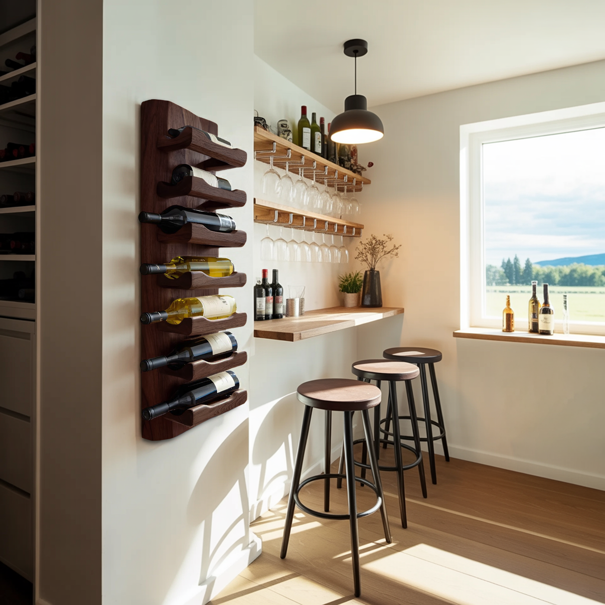 Modern Wall Wine Rack For Minimal Home Decor