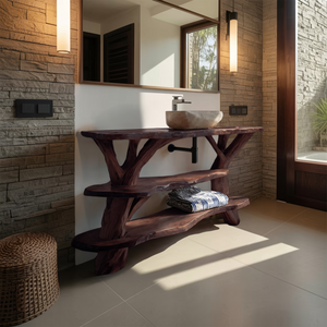 Modern Handcrafted Live Edge Bathroom Vanity For Elegant Bathroom Decor