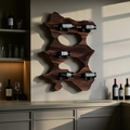 Rustic Solid Wood Live Edge Wine Rack For Entryway