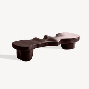 Contemporary Sculptural Wood Bench For Modern Living Room Or Gallery