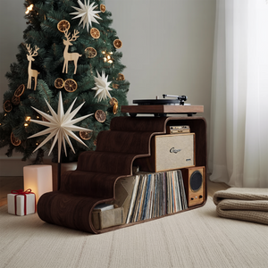 Modern Wooden Record Stand For Bedroom Christmas Decoration