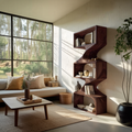 Modern Sculptural Wall Bookcase For Living Room Or Office