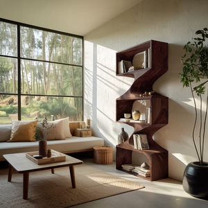 Modern Sculptural Wall Bookcase For Living Room Or Office