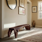 Organic Modern Sculptural Bench For Entryway Or Living Room