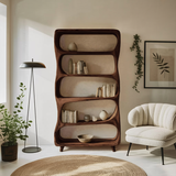 Handcrafted Bookshelf With Open Shelving Unit For Living Room