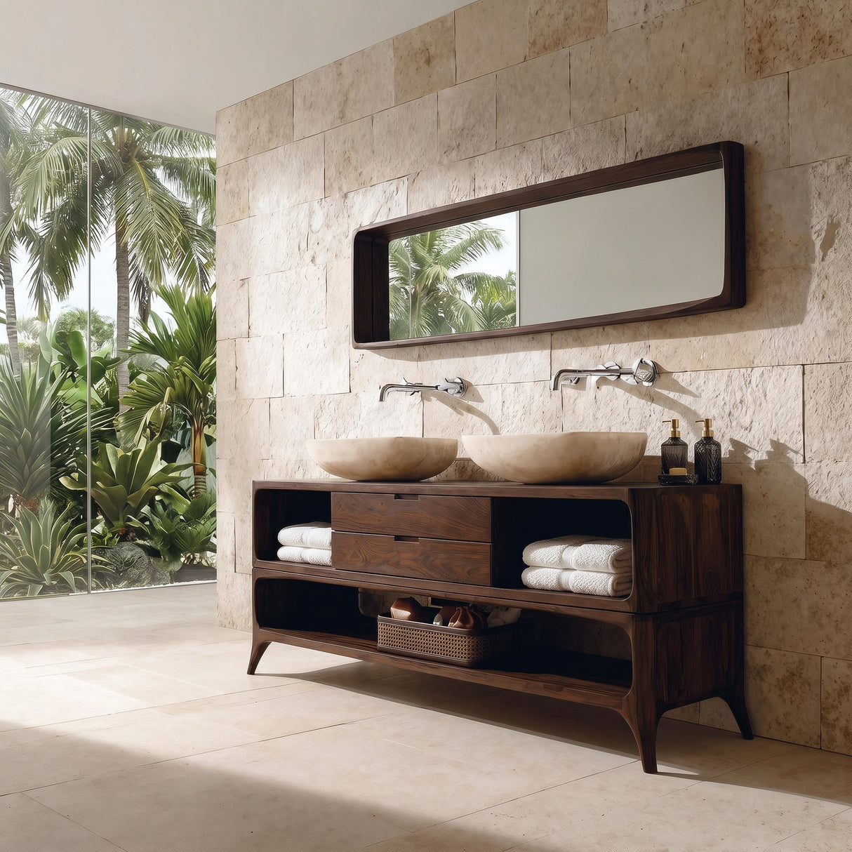 Luxury Bathroom Vanity Two-tier Design For Bathroom Furniture