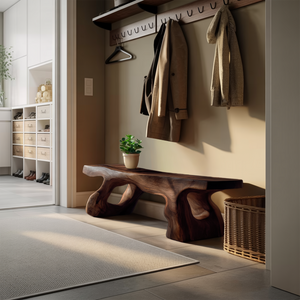 Artistic Sculptural Bench For Entryway Or Hallway