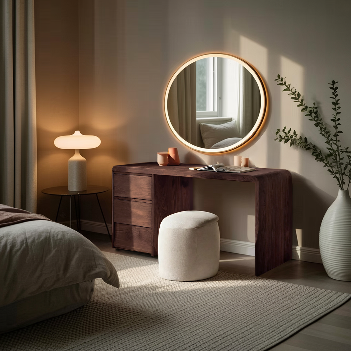 Modern Organic Vanity Table For Bedroom Space