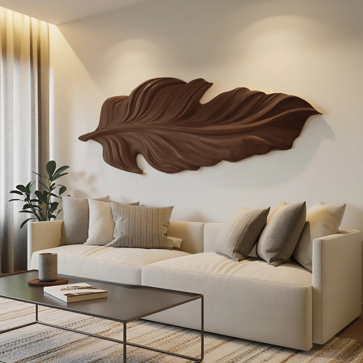 Organic Sculpture Leaf Wall Art For Living Room Or Bedroom
