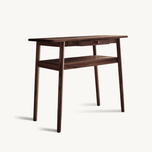 Modern Minimalist Wood Writing Desk With Drawer For Home Office Or Entryway
