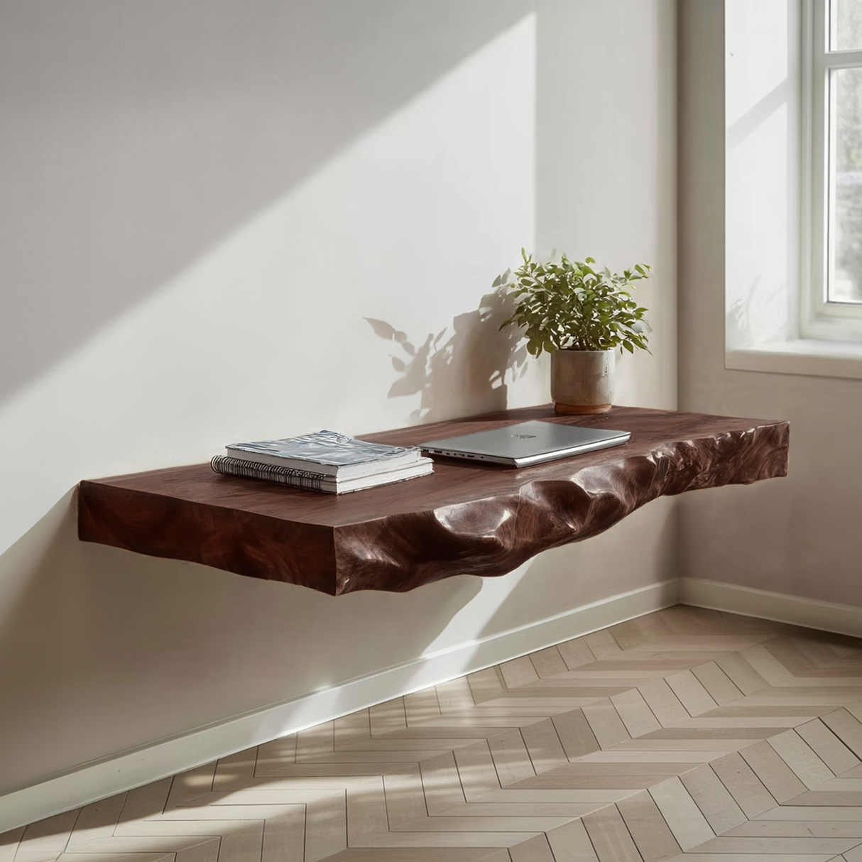 Minimalist Organic Wall Mounted Desk For Home Office