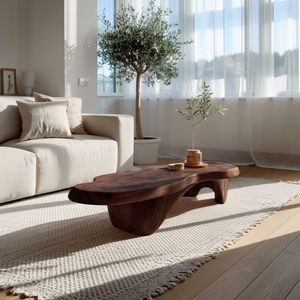 Rustic Handcrafted Wooden Live Edge Coffee Table For Entryway