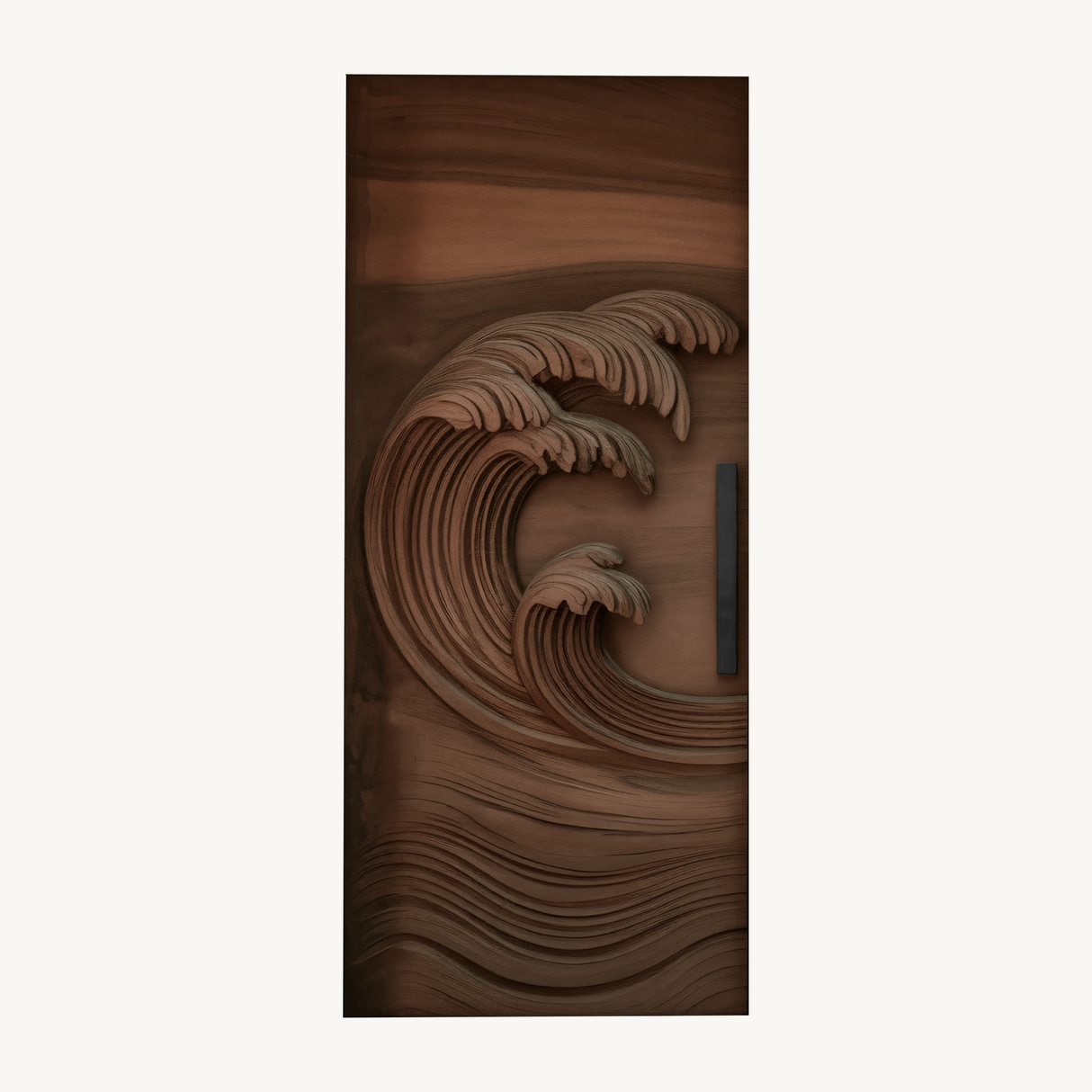 Coastal Wave Carved Door For Front Entrance And Modern Villa