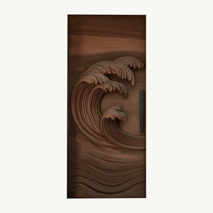 Coastal Wave Carved Door For Front Entrance And Modern Villa