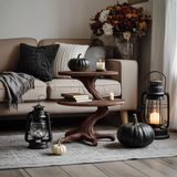 Rustic Solid Wood End Table For Modern Living Room