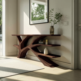 Farmhouse Wooden Live Edge Console Table For Rustic Furniture Decor