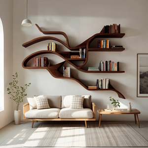 Modern Sculptural Wall Bookshelf For Living Room