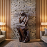 Farmhouse Wooden Sculpture For Garden Rustic Wall Decor