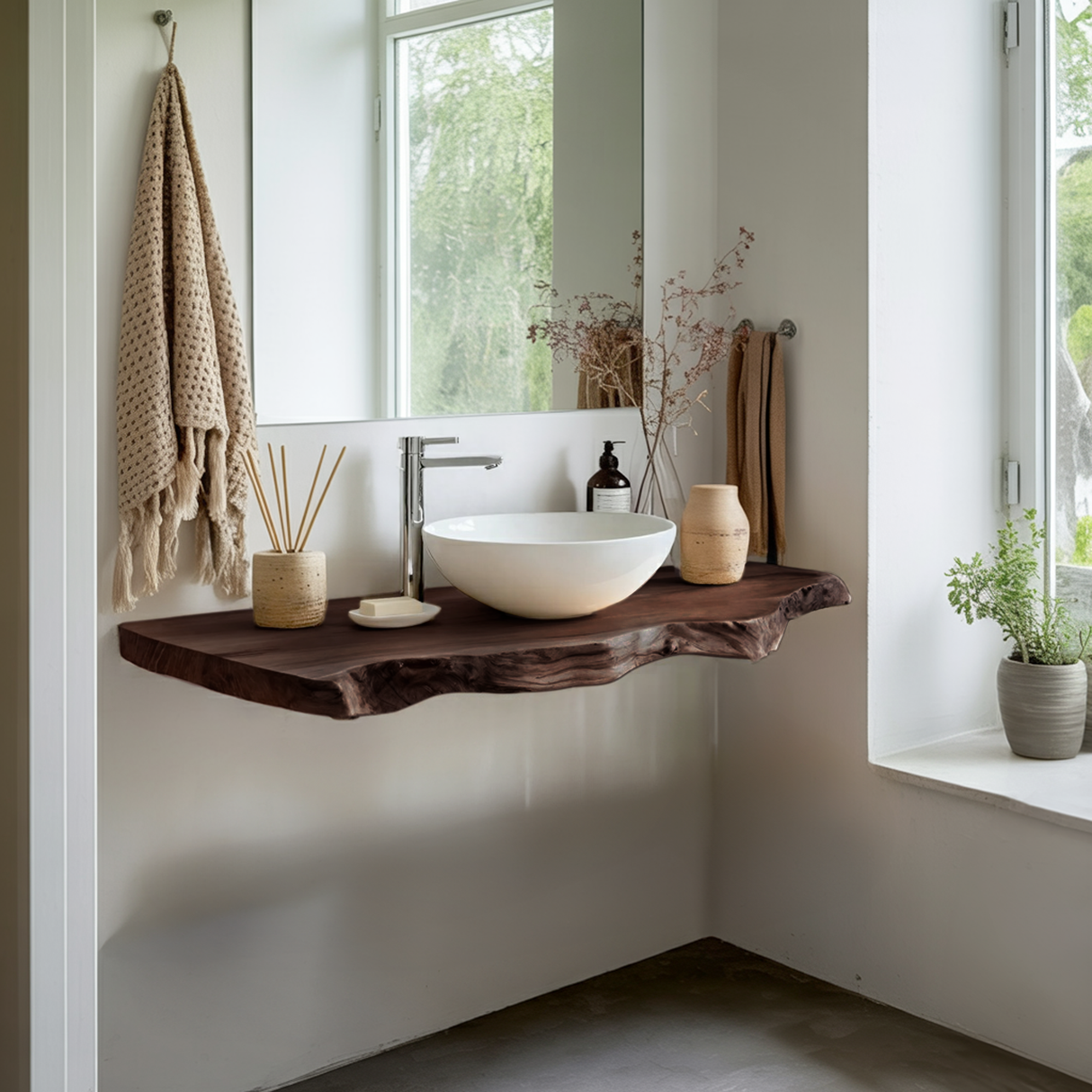 Rustic Solid Wood Vanity With Drawers For Bathroom