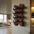 Rustic Live Edge Wall Wine Rack For Cozy Dining Rooms