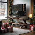 Modern Wooden Live Edge TV Console For Christmas Entryway Furniture
