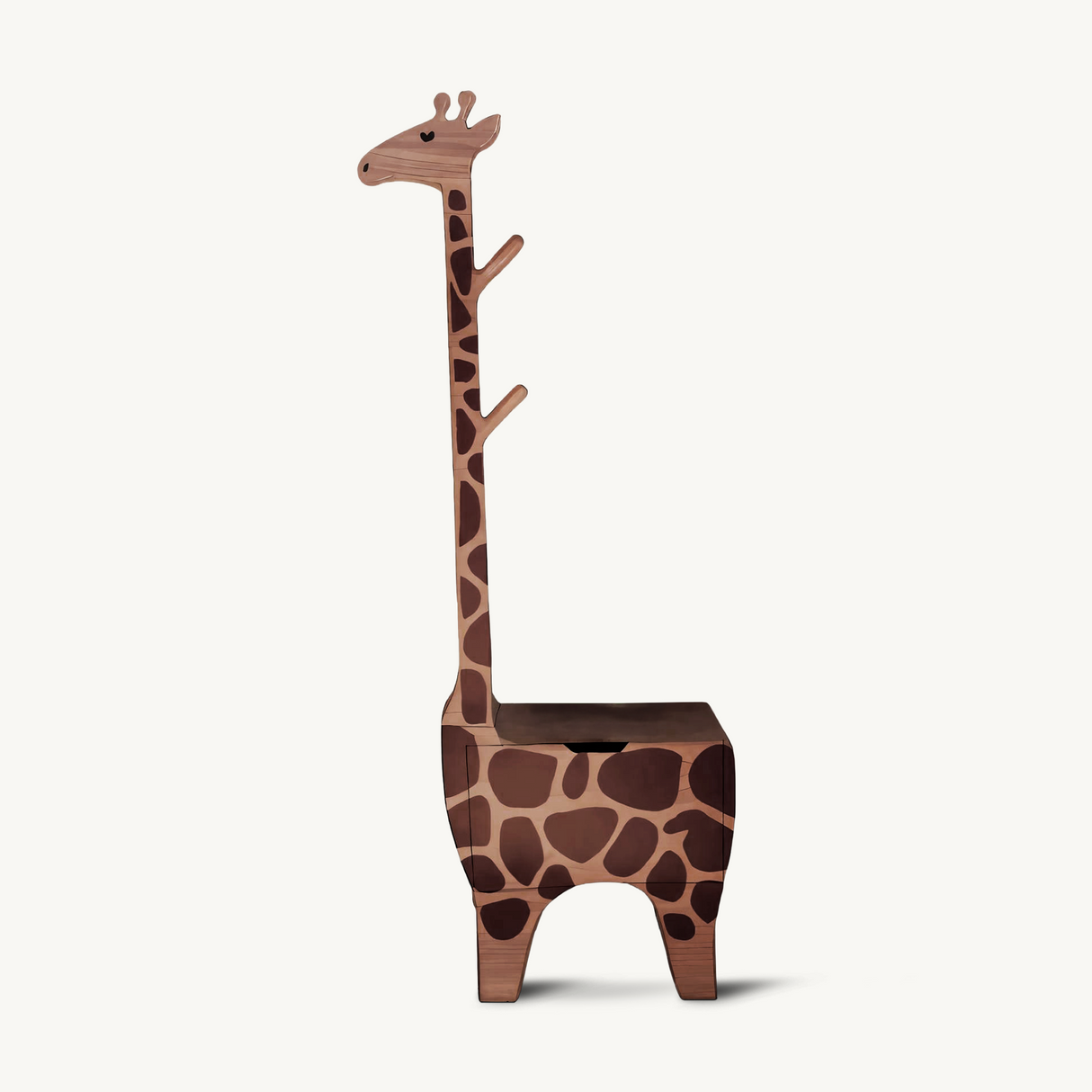 Adorable Giraffe Nightstand With Hooks And Drawer For Kids Room And Nursery