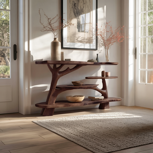 Farmhouse Solid Wood Console Table For Entryway Furniture Decor