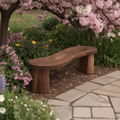 Organic Curved Wood Bench For Garden Or Entryway