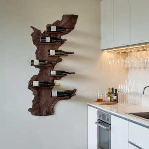 Modern Live Edge Wine Holder For Living Room Furniture Decor