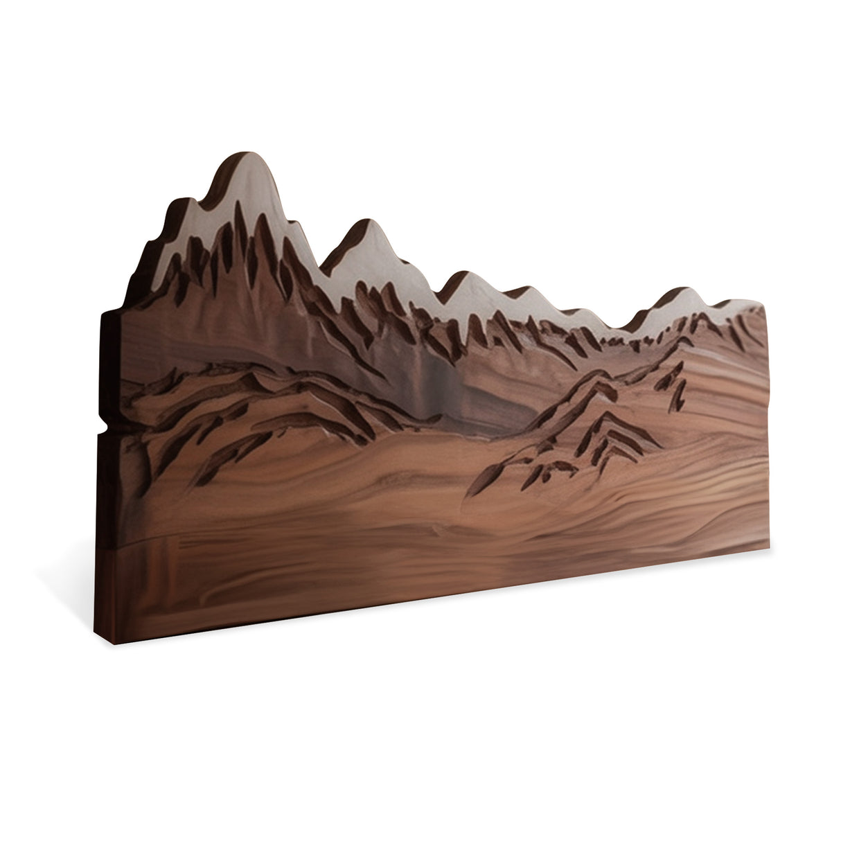 Rustic Style Mountain Carved Headboard Wall Art Bedroom