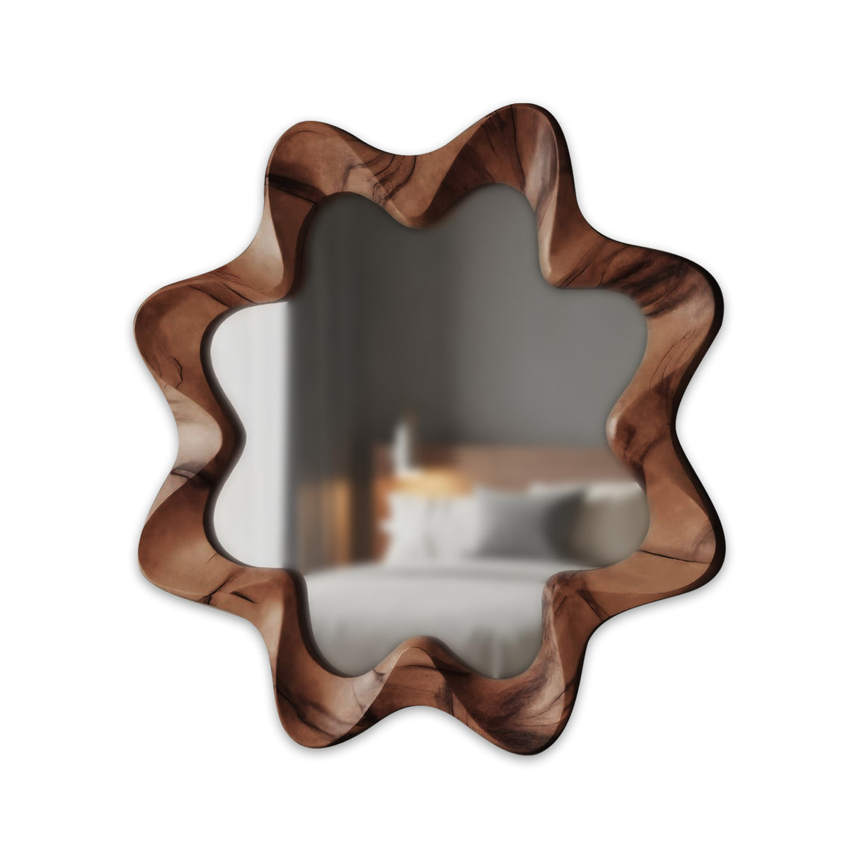 Modern Organic Wavy Flower Mirror Entryway Living Room Or Bedroom