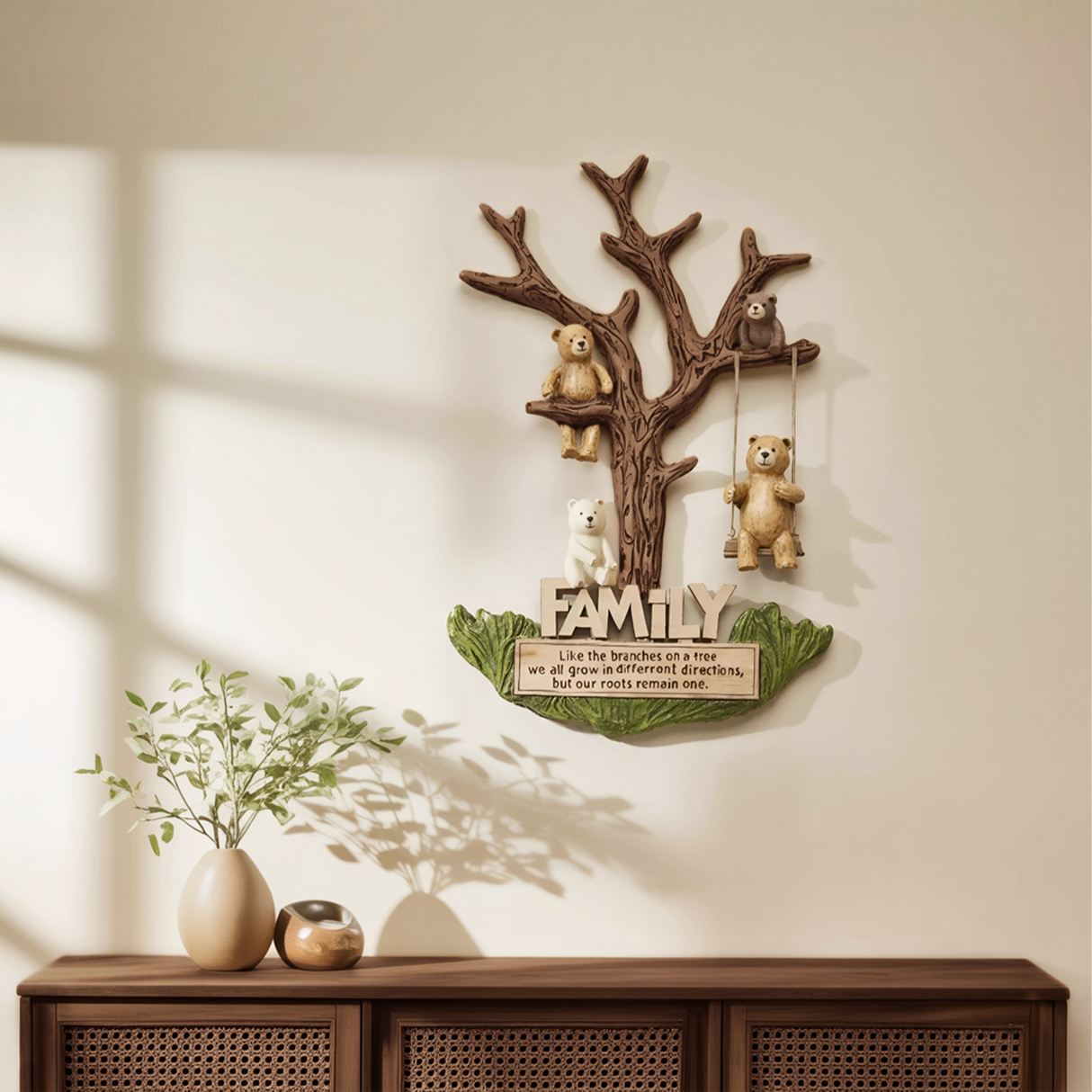 Rustic Bear Family Wall Art For Living Room Nursery Or Entryway